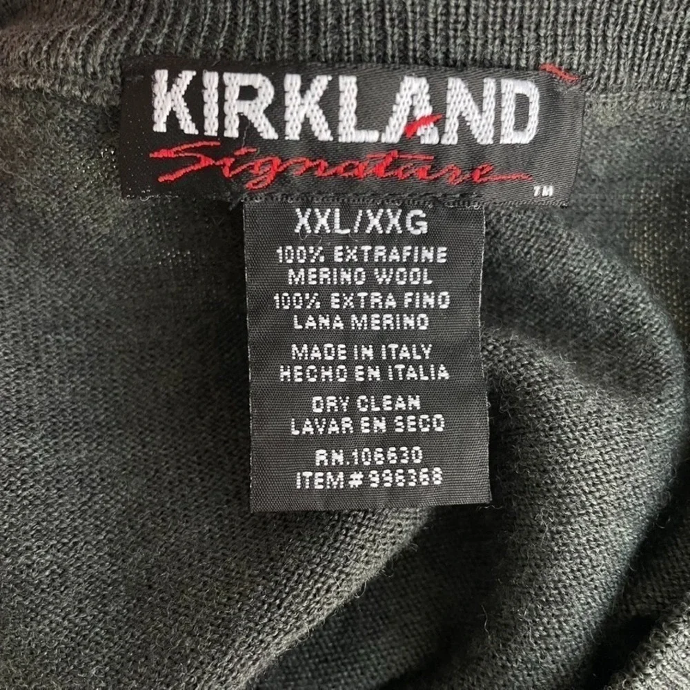 Italian Merino Wool Sweater XXL Gray V Neck Minimalist‎ Classic